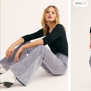 Free People | Slim Pullon Velvet Flare Pants